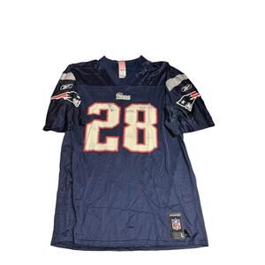 Reebok NFL New England Patriots #28 Cory Dillon Jersey Adult L Blue V-Neck Rare